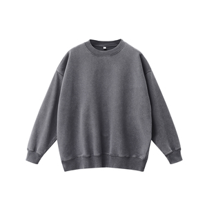 400 Grams Cotton Fleece Round Neck Sweatshirt With Oversized <b>Drop</b> Shoulder Custom OEM ODM Design Printing Wholesale Sweatshirt - Product Image 2