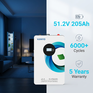 Système de stockage d'énergie à batterie Lifepo4 murale 51,2 200AH 10kwh 205ah pour CE MASDS UN38.3 - Product Image 2