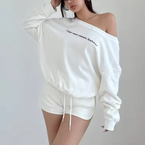 European American Women's One-Shoulder <b>Hoodie</b> Vintage Loose Lazy Blouse Streetwear <b>Leopard</b> <b>Print</b> Velour Beaded Breathable - Product Image 3