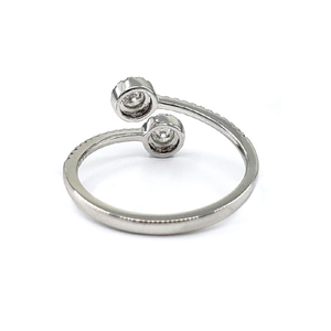 Wholesale Custom Made Romantic Design Top Quality 14k 585 Solid White Gold Real Diamond Round Small Wedding Band Ring for Lady - Product Image 3