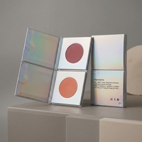 Palette de fards à joues minéraux en gros, 5 couleurs, carrée, cosmétique, imperméable, fini mat naturel, longue tenue, haute pigmentation, maquillage en poudre