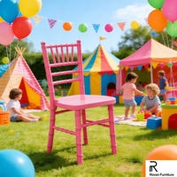 Chaise empilable moderne en résine PP de haute qualité, chaise Chiavari en plastique pour enfants, idéale pour les fêtes d'anniversaire et les banquets d'hôtel