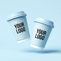 Gobelet en papier kraft à double paroi sans BPA, résistant à la chaleur, 8oz 10oz 12oz 16oz 20oz avec logo personnalisé