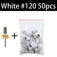 Tamax NAD072 50 pièces Bandes de ponçage pour fraises à ongles et ongles en acrylique Lime à ongles 3/32\" Mandrin Usage commercial et domestique Blanc