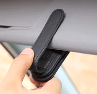 Support universel pour lunettes de soleil de voiture, clip magnétique en cuir pour voiture, porte-cartes et billets, boîte à lunettes pour pare-soleil de voiture, accessoires de décoration