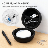 Vente chaude, étui pour écouteurs avec logo personnalisé OEM, coque rigide, organisateur de câbles USB, étui pour écouteurs Bluetooth de haute qualité, boîte de rangement pour écouteurs Bluetooth avec fermeture éclair en EVA