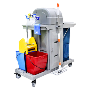 Kj03 חדר מלון רב תכליתיים עגלת ניקוי עגלת ניקוי עם תכונות שונות - Product Image 1