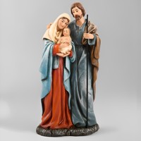 Produits en stock Statues religieuses catholiques Résine Noël Plastique et figurines Crèche 16cmH Statue en résine Sainte Famille