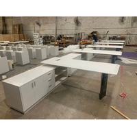 Meubles de bureau blancs modernes, 4 pièces, vente d'usine, avec Table et chaises de bureau