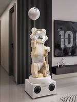 Grande Sculpture Artistique en Résine d'Astronaute Explorateur Spatial, Fusée, Personnalisable en Couleur et Logo, Décoration de Sol pour la Maison