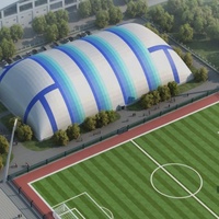 Dôme gonflable de grande taille, structure de tente à membrane, structure climatisée pour tennis, construction de dôme d'air pour entrepôt extérieur