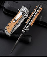 Nouveau couteau de poche pliant mini, écologique, pour le camping et la chasse, avec lames en acier inoxydable à motif Damas