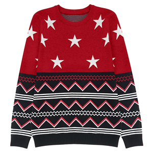 Phong Cách Retro Người Đàn Ông Của Crew Cổ Bông Áo Len Homme Thời Trang Phố Kéo Len Laine Với Ngọt ngào Sao Thiết Kế Tracksuits Quần Áo - Product Image 4