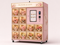 Distributeur automatique de bouquets de fleurs fraîches en métal ZX pour l'extérieur avec refroidissement par absorption et options de paiement multiples