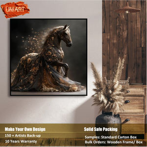 Impression d'art moderne de <span class=keywords><strong>cheval</strong></span> noir, <span class=keywords><strong>peinture</strong></span> de <span class=keywords><strong>cheval</strong></span>, décoration murale, art <span class=keywords><strong>abstrait</strong></span> équestre, toile d'art animal, affiche de toile équestre brillante - Product Image 6
