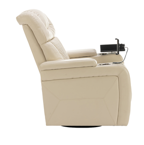 เก้าอี้ปรับเอนหนัง PU หมุนได้ 270 องศา สไตล์โมเดิร์น สำหรับห้องนอน ที่นั่งเดี่ยว โฮมเธียเตอร์ พร้อมโต๊ะวางของ - Product Image 6