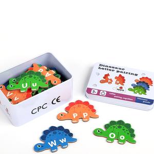ชุดตัวต่อไม้รูปไดโนเสาร์ จับคู่ตัวอักษร เกมการเรียนรู้คำศัพท์และตัวอักษรแบบมอนเตสซอรี่สำหรับเด็ก - Product Image 5
