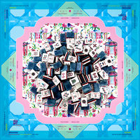 Tuiles de mahjong en acrylique de luxe à thème drapeau américain, 166 pièces, avec tapis de jeu de poker et de mahjong
