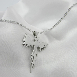Colliers en acier titane Hip Hop Rock Phoenix pour femmes et hommes, bijoux de mode, couleur argent, pendentif oiseau Phénix séculier - Product Image 5