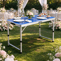 Table et chaise pliantes portables en aluminium, hauteur réglable pour pique-nique, camping, barbecue en plein air