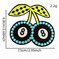 Patch brodé thermocollant à motifs Léopard, 8 Ball, Vache, Cerise flamboyante, Billard, pour Vestes, Jeans, Chapeaux et Appliques DIY