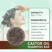 Shampooing solide à l'huile de ricin Savon solide fait à la main Vegan Après-shampoing solide biologique naturel à l'huile de ricin