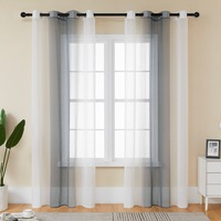 Cortinas Translúcidas de Voile con Degradado Gradual para Ventanas de Sala de Estar, Balcón y Ventanal, Listas para Usar, Directo de Fábrica