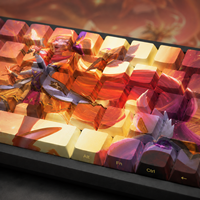 Ensemble de touches de clavier mécanique pour jeux vidéo, personnalisées, anime fantasy, 68 touches, PBT, sublimation par transfert, impression latérale, profil OEM