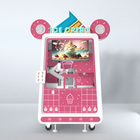Distributeur automatique de crème glacée Funkyplay, entièrement automatique, à monnayeur, robotisé, à écran tactile, capacité 150-200, avec compresseur.