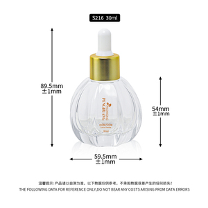 Flacon compte-gouttes en verre cannelé en forme de citrouille de 30 ml rechargeable, finition mate, impression sérigraphique personnalisée, vide, pour sérum et stockage <span class=keywords><strong>d</strong></span>'essences de soin - Product Image 4