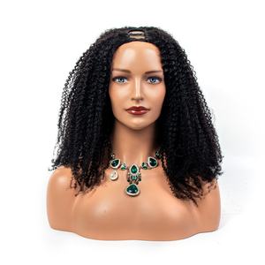 Perruques de Cheveux Humains Bouclés <span class=keywords><strong>Kinky</strong></span> 4B4C en U pour Femmes Noires, Perruque Brésilienne Afro Bouclée en V Cheveux Humains Densité 150% Vente en Gros - Product Image 1
