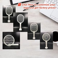 Raquette anti-moustiques rechargeable par USB avec mode lampe, écologique et portable, portée jusqu'à 20 m
