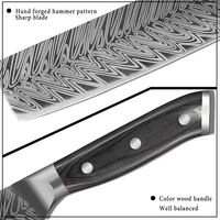 Couteaux de cuisine écologiques de haute qualité au design innovant, manche en bois, acier inoxydable japonais à haute teneur en carbone, 8 pouces, couteau de chef monobloc