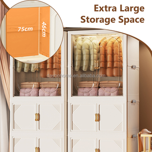 Grote Capaciteit Draagbare Opvouwbare Slaapkamer Woonkamer Kledingkast Uitbreidbare Opvouwbare Plastic Kast Kast - Product Image 5