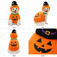Costume d'Halloween ajustable pour petits chiens de 2 à 10 kg, tenue de cosplay pour animaux de compagnie douce, extensible et respirante, facile à mettre et à enlever avec velcro