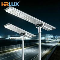 Lampadaire solaire tout-en-un HRLUX IP66 avec boîtier en aluminium moulé sous pression, capteur radar, homologué DPWH, longue durée de vie