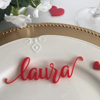 Cartes de lieu de mariage en or Noms découpés au laser en acrylique personnalisés Paramètres du nom de lieu Étiquettes de nom d'invité Signes de mariage