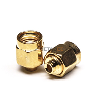 Umkehrbarer SMA-Stecker, RF-Koaxialstecker mit Sechskantmutter, Innengewinde, Mittelstift zum Löten für RG402 RG405