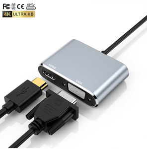2 en 1 USB C Hub <span class=keywords><strong>HDMI</strong></span> Hub Dock Station tipo C hub para cargar <span class=keywords><strong>HDMI</strong></span> VGA extensor de Puerto USB - Product Image 5