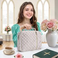 Housse de Bible matelassée grande taille pour femme avec fermeture éclair, sac fourre-tout en tissu de coton pour l'étude biblique, cadeaux chrétiens
