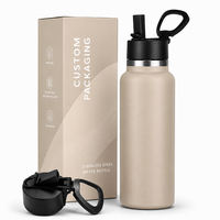 Bouteille d'eau écologique réutilisable en acier inoxydable, isolée sous vide, sans BPA, gourde isotherme durable