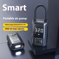 Compresseur d'air portable mini haute pression 150 psi en ABS durable avec affichage numérique intelligent, rechargeable, gonflage rapide des pneus 20 L/min