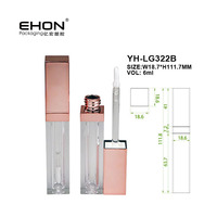 Emballage cosmétique personnalisé en gros, tube à gloss transparent vide de 6 ml, contenants pour rouge à lèvres avec applicateur transparent, échantillon gratuit