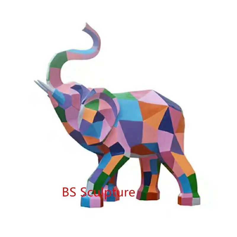 Novo Estilo de loja decoração parque de Fibra De Vidro life-size pintado elefante dos desenhos animados de Animais