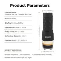 Nouvelle cafetière portable 3 en 1 pour l'extérieur avec recharge USB, compatible avec les capsules et les dosettes de café moulu, pour les voyages et le camping