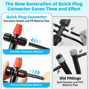 Système d'irrigation goutte à goutte, tuyau de 100 pieds, 20 têtes d'arrosage, arrosage automatique pour jardin de fleurs et plantes en pot - Product Image 3