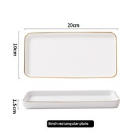 Assiette plate en porcelaine de luxe avec bord doré, en céramique, de fabrication artisanale, vente en gros, 8/10/12 pouces