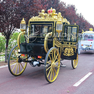 Charrette royale de luxe noire pour transport spécial avec décoration enfantine, chariot électrique - Product Image 4