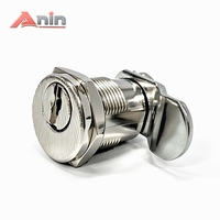 Cylindres de serrure à came Anin à 2 clés en alliage de zinc nickelé, entraxe 14,5 pour meubles, armoires, tiroirs, portes, boîte blanche, prix usine