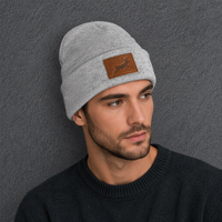 Bonnet personnalisé avec patch en cuir – Ajoutez votre logo – Bonnets d'hiver tricotés pour employés d'entreprise